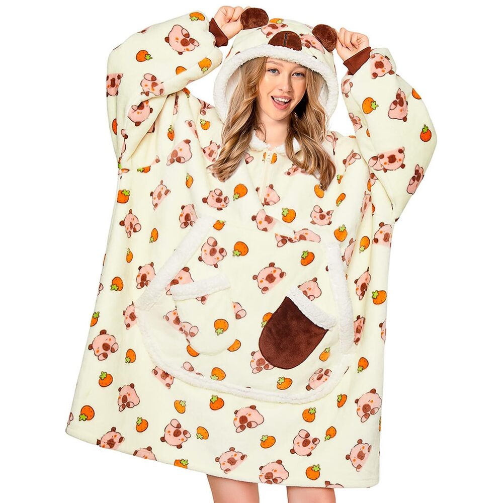 2572 Wearable Blanket Hoodie for Adults, Oversized Fleece Sherpa Fluffy